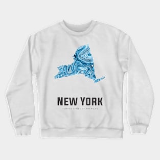 New york state map abstract blue Crewneck Sweatshirt